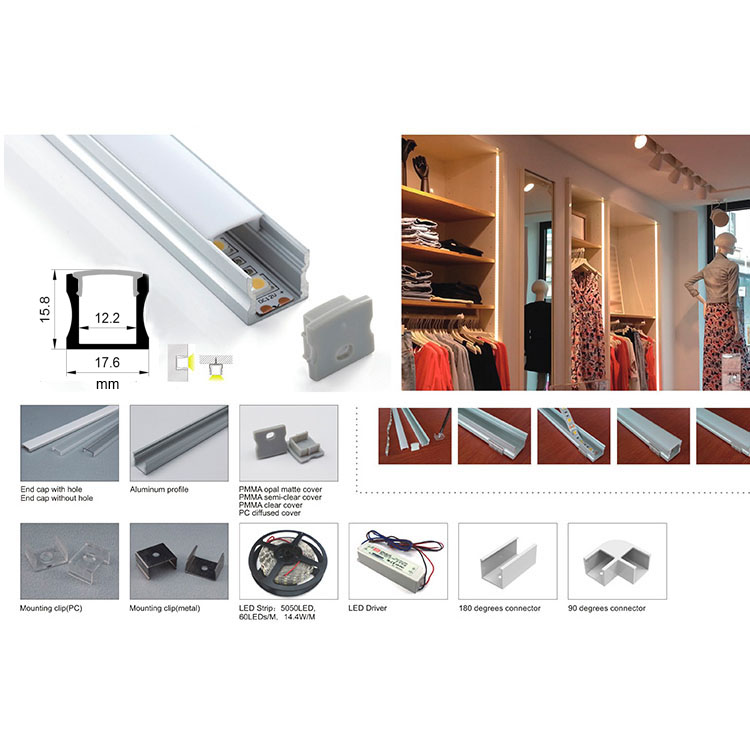 Black LED Diffuser Aluminum Profile For 12mm Width LED Strip Lighting Black LED Diffuser Aluminum Profile For 12mm Width LED Strip Lighting